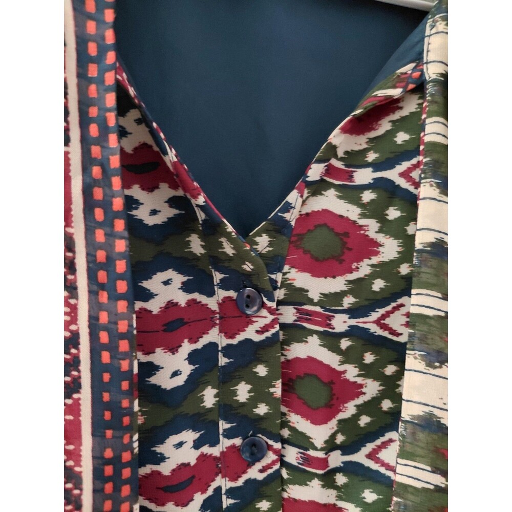 Jade Melody Tam Mixed Print Boho Preppy Mid Length Dress Size Small Vtg Style - Picture 4 of 12